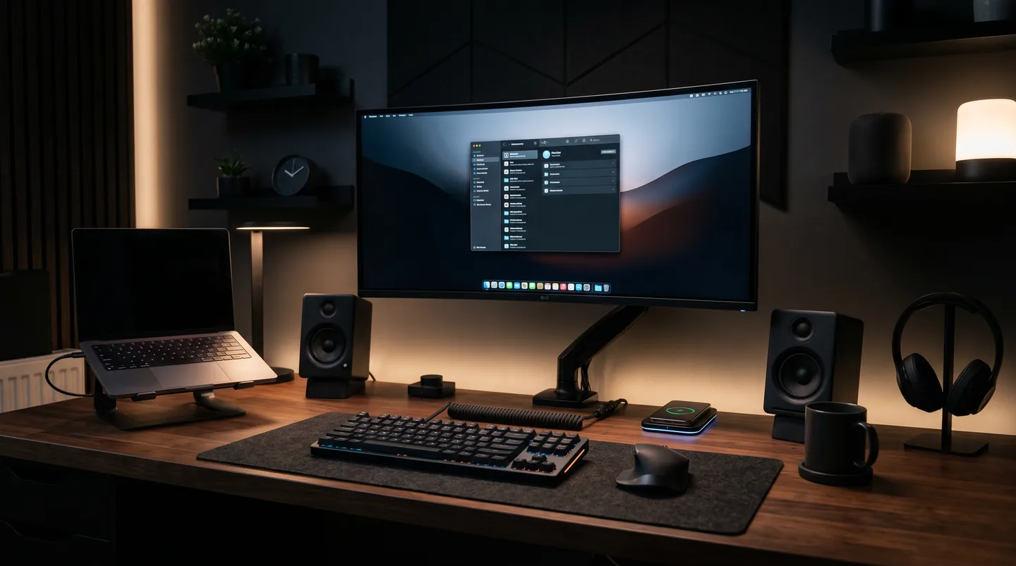 Modern budget home office desk setup with dual monitors and clean cable management in 2026